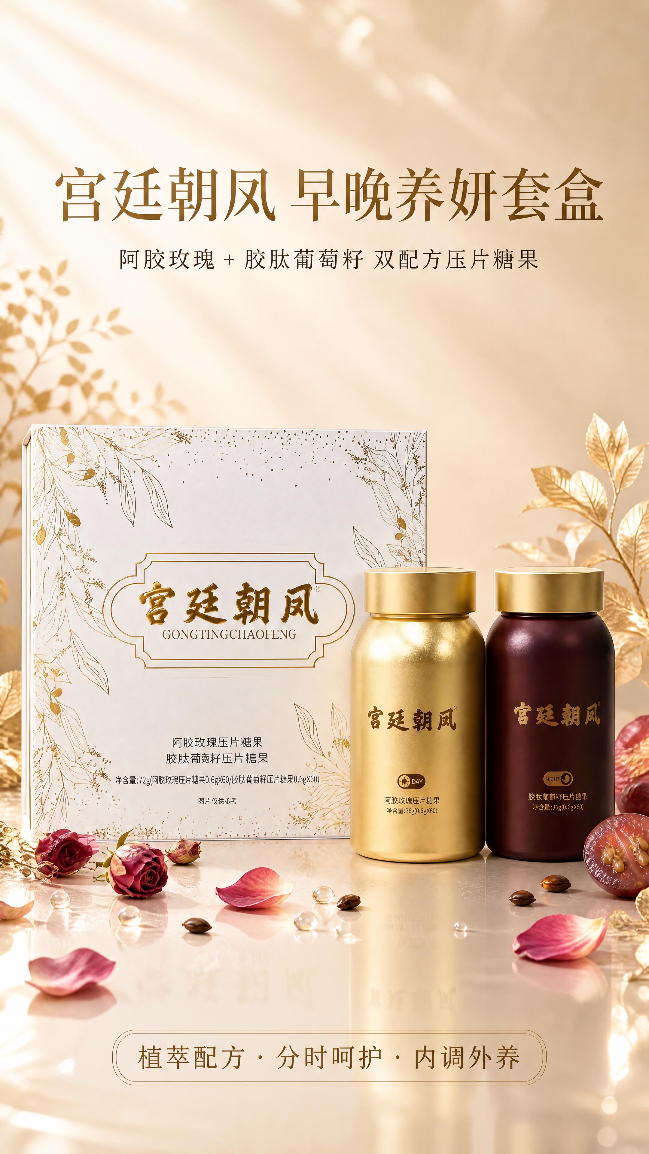[商品] 使用【图3】宫延朝凤早晚养妍套盒；保留外盒白金描金植… - 图片创意预览