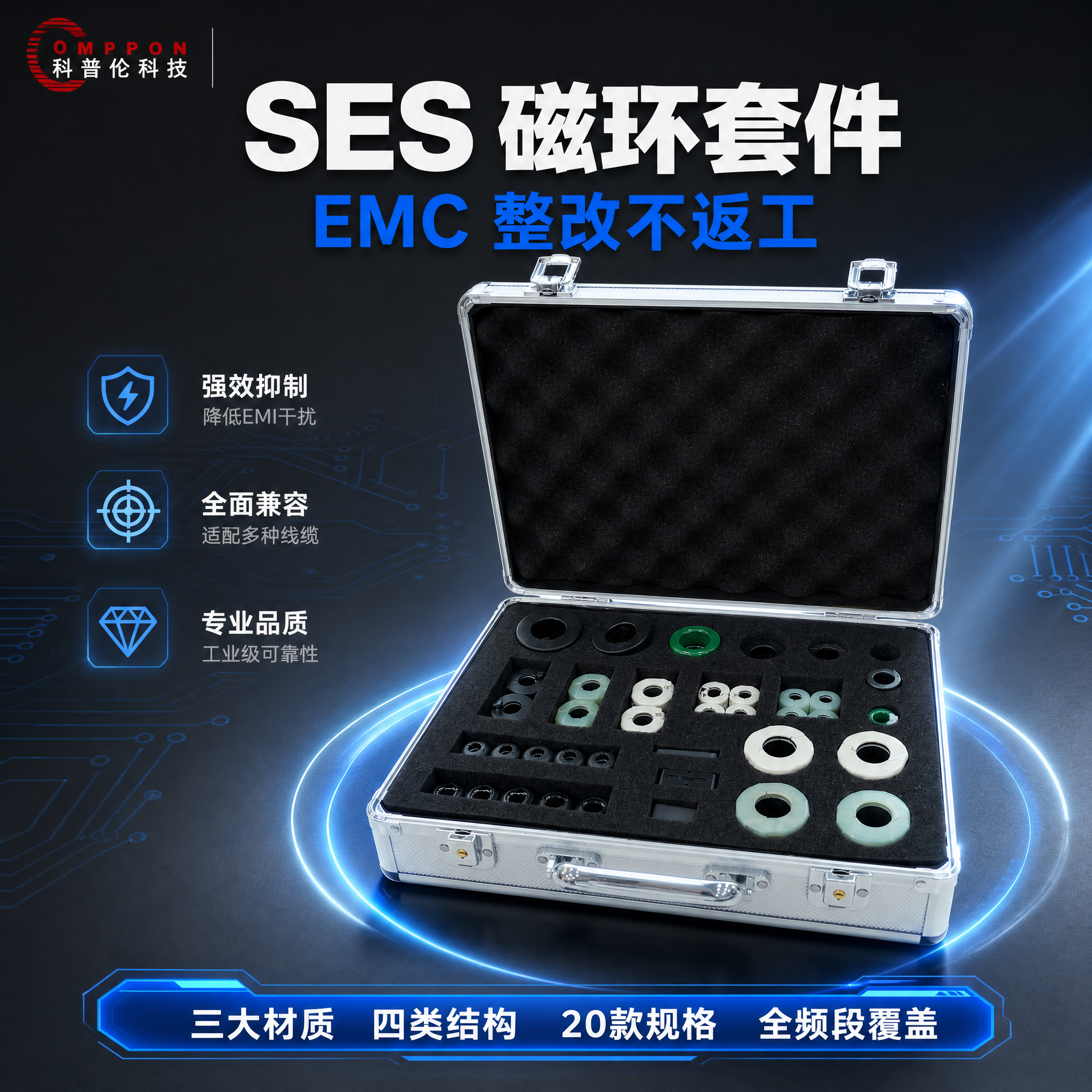 [主图-1] 首图点击率，主题：SES 电磁干扰抑制磁环套件… - 图片创意预览