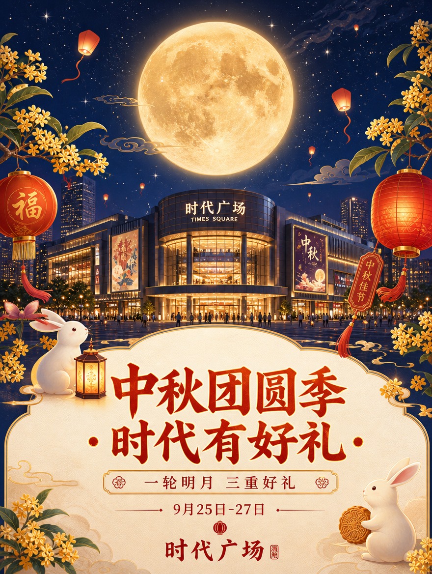 [商品] 无实物商品，为时代广场中秋活动宣传长图第1张（头图K… - 图片创意预览