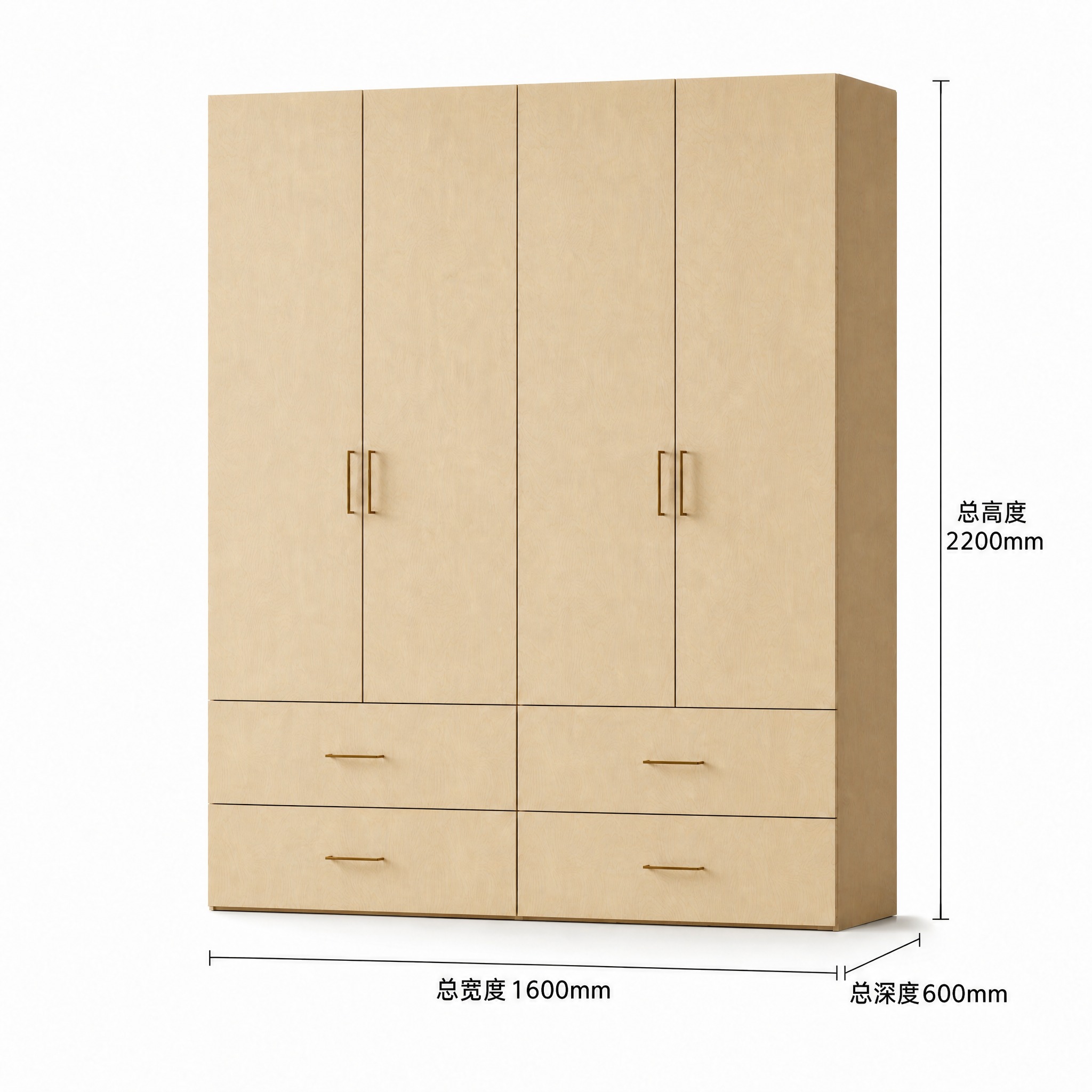 将图中总宽度标注的1400mm改为1600mm，柜体宽度按比例… - 图片创意预览