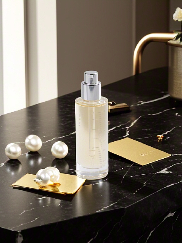 现代简约风格，金属风与玻璃风结合，珍珠点缀，尽显奢华优雅。