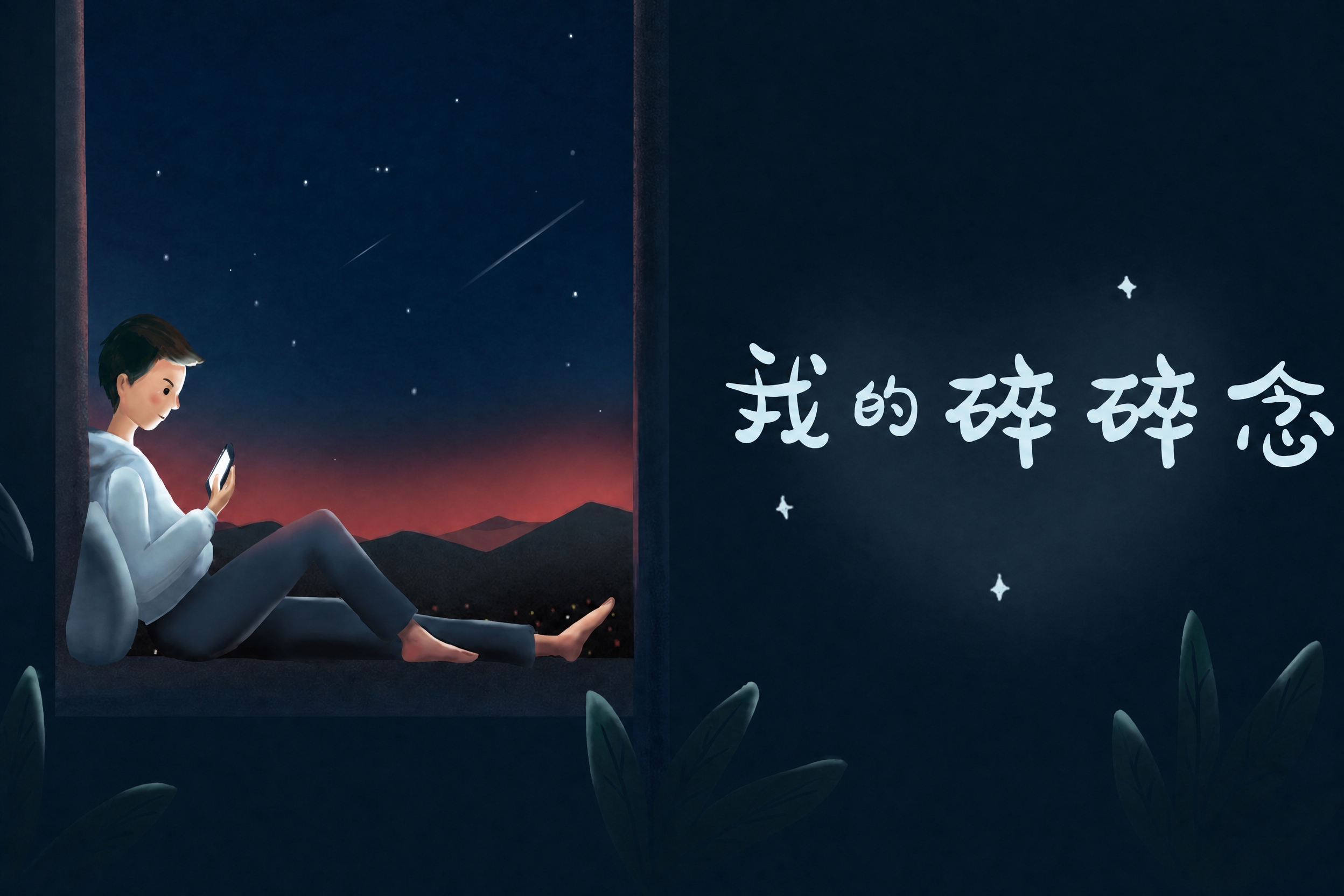 将画面中的人物和文字"我的碎碎念"交换位置，人物放在左侧，文字… - 图片创意预览