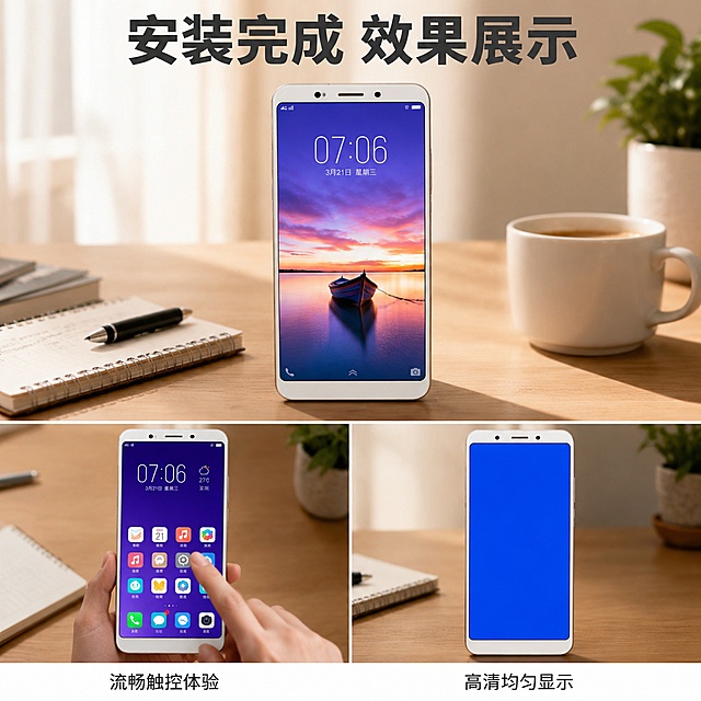 「图片1」，生成一套主图（5张），商品名 VIVO Y71屏幕总成 ，卖点是***，风格是家居治愈风，适配拼多多平台，主图比例为1:1不要有带有“赠品”“送” 相关文字信息，不要带有寄修与维修服务类相关的文字