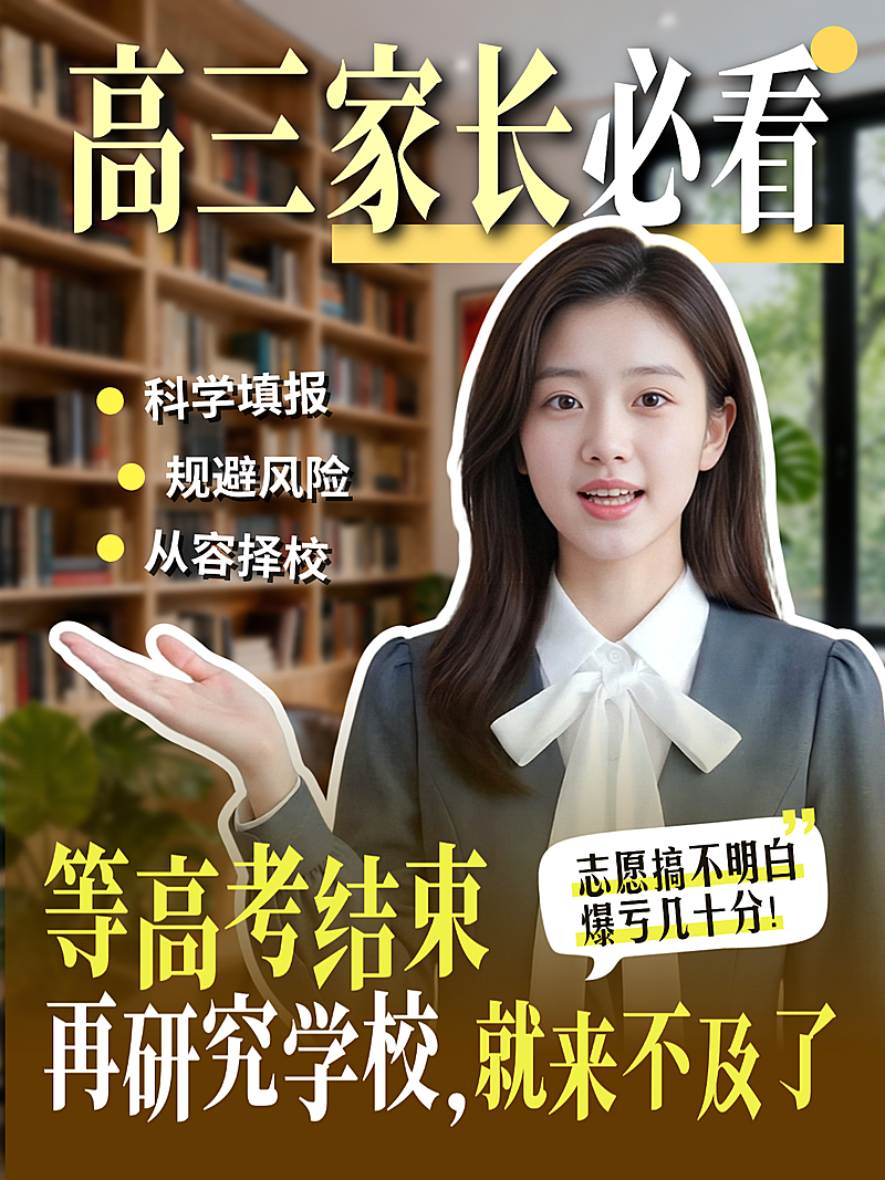 高考志愿填报指南避坑分享人像杂志风小红书封面