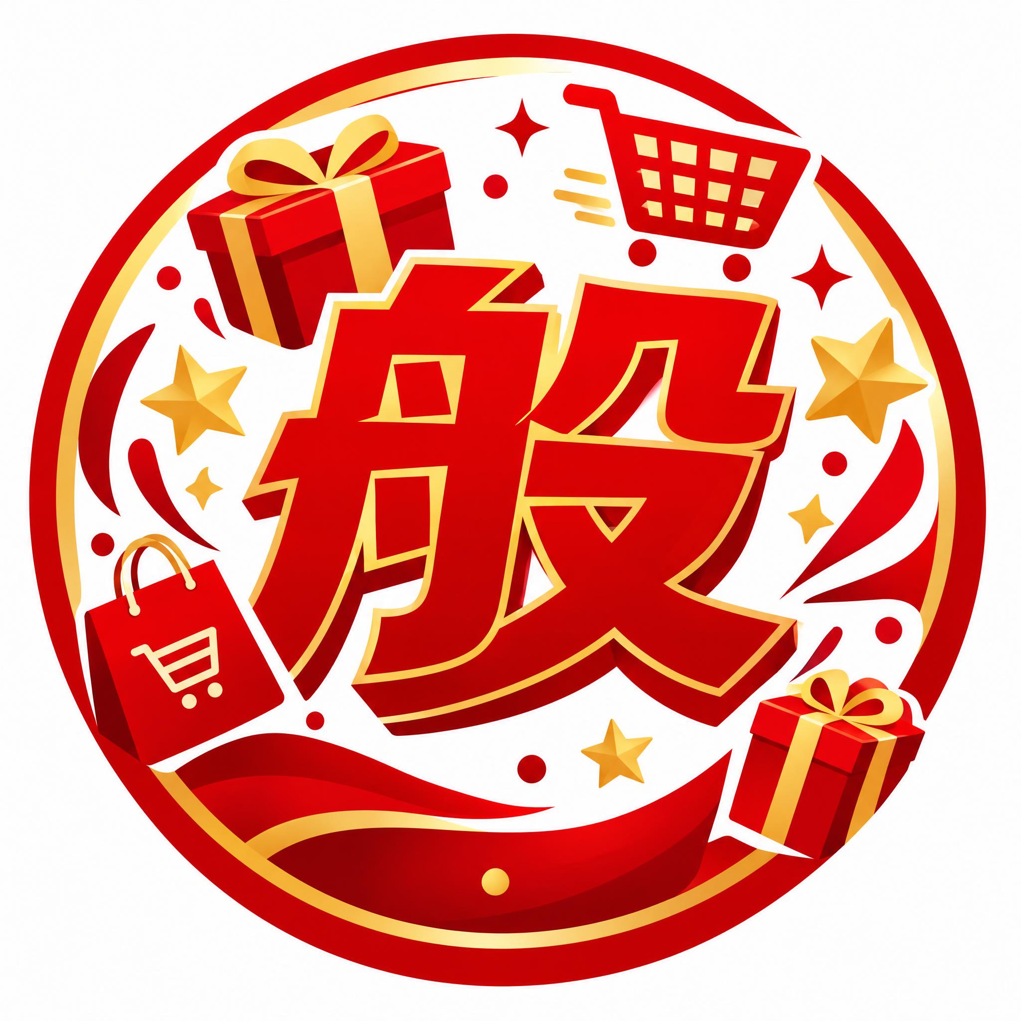 电商商城小图标，中心是一个大大的红色'般'字，字体粗体有力有设… - 图片创意预览