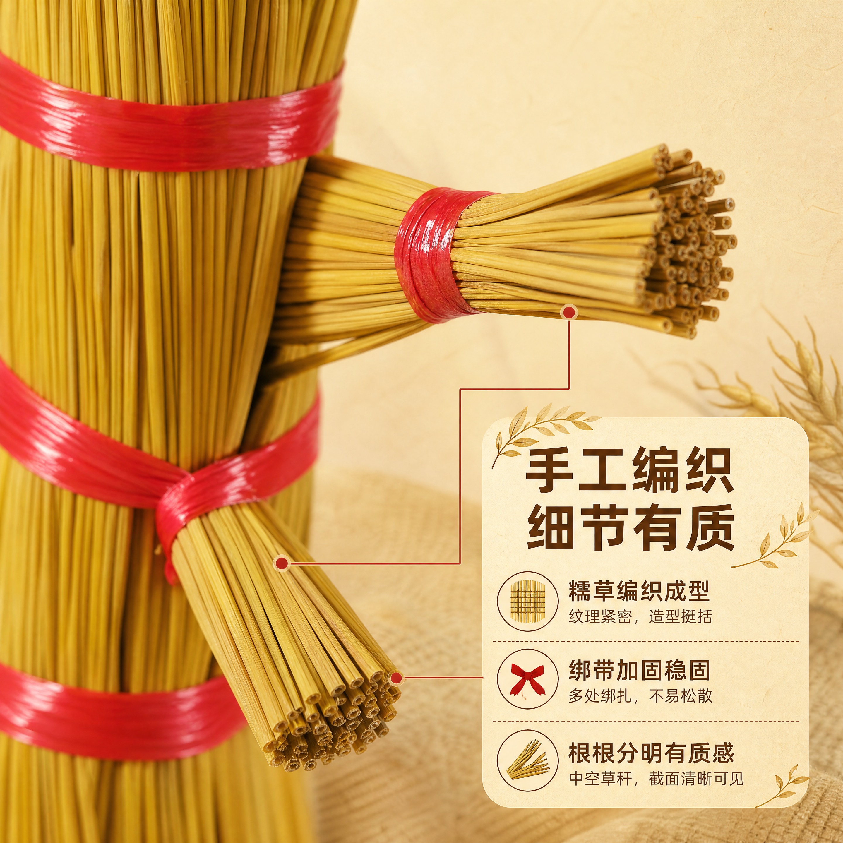 [商品] 使用【图3】糯草人园艺装饰摆件手臂/草秆细节特写；保… - 图片创意预览