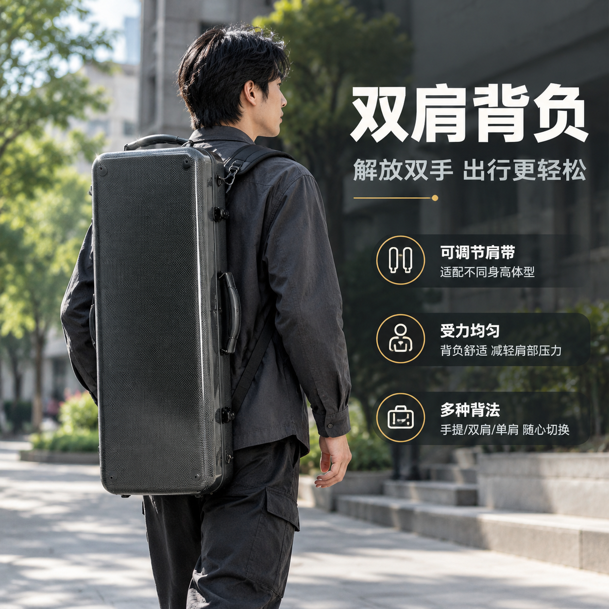 [商品] 使用【图1】深灰碳纤维纹方形中提琴盒；保留方形硬壳结… - 图片创意预览