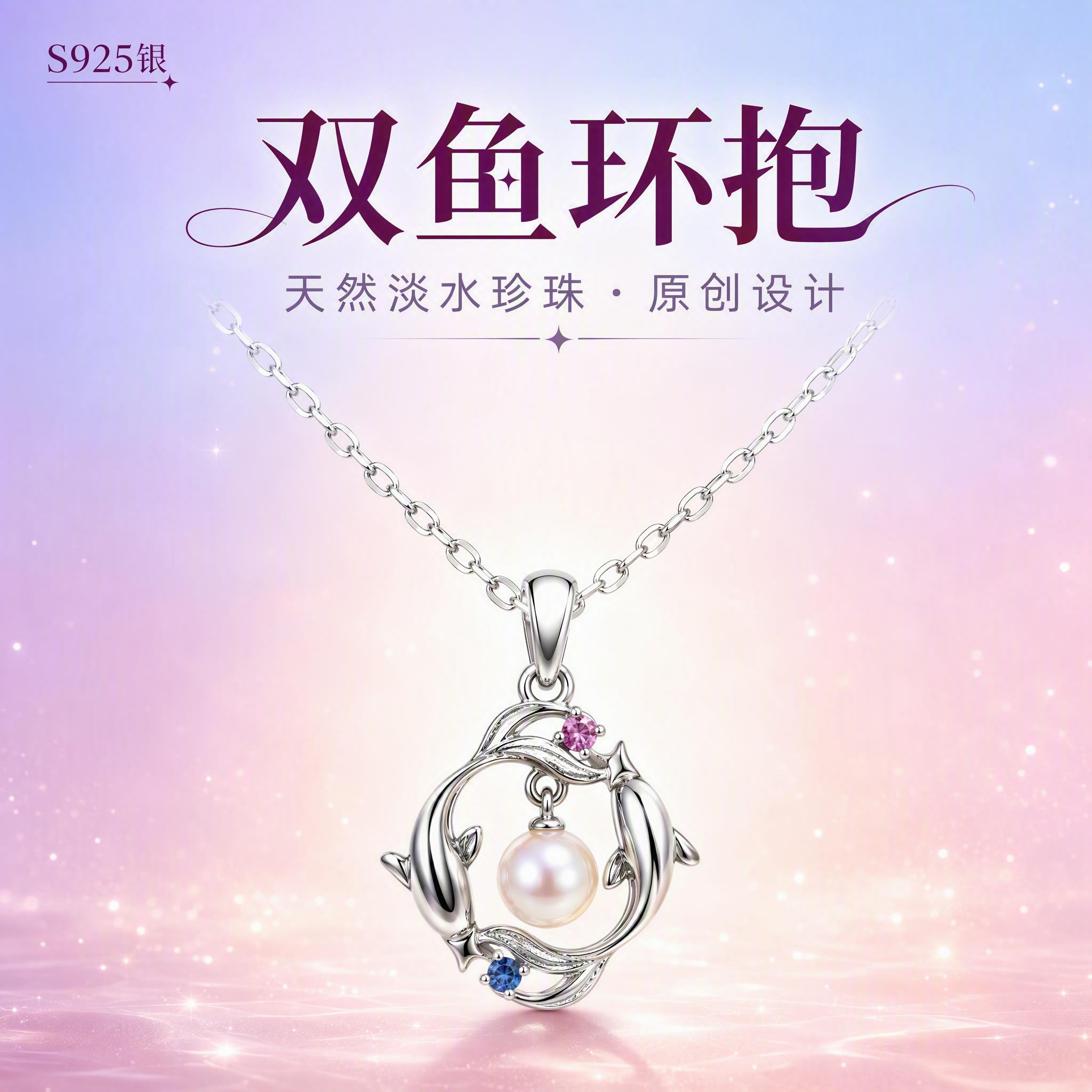 [主图-2] 卖点字图，突出双鱼环抱造型与核心卖点。 [统一基… - 图片创意预览