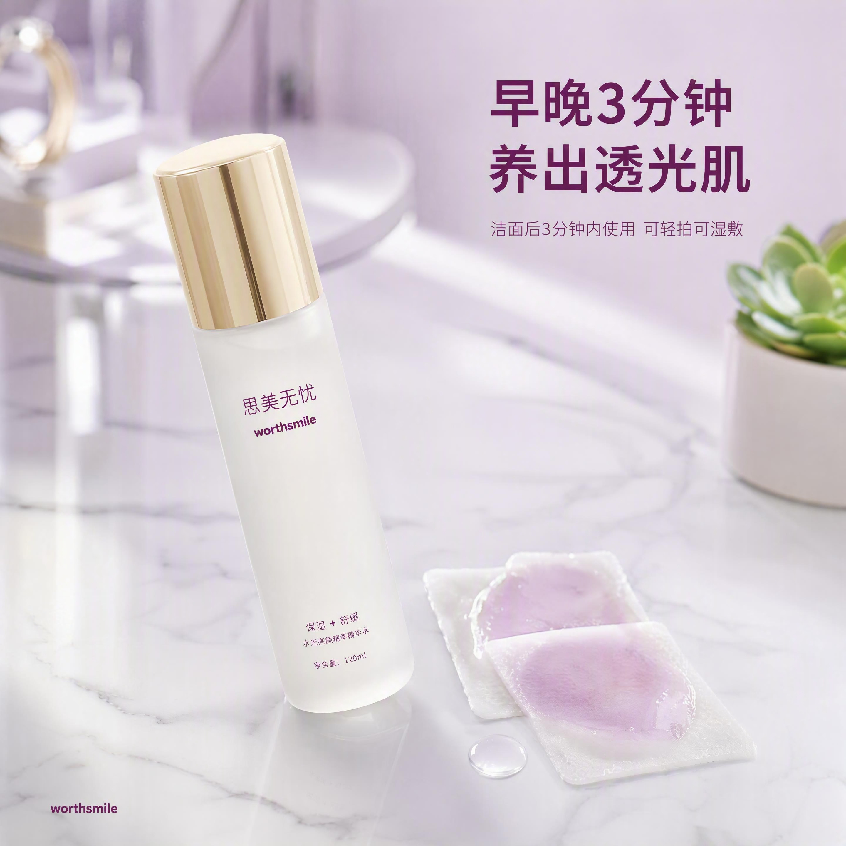 [主图-4] 使用场景图 早晚湿敷养出透光肌。 [氛围风格]… - 图片创意预览