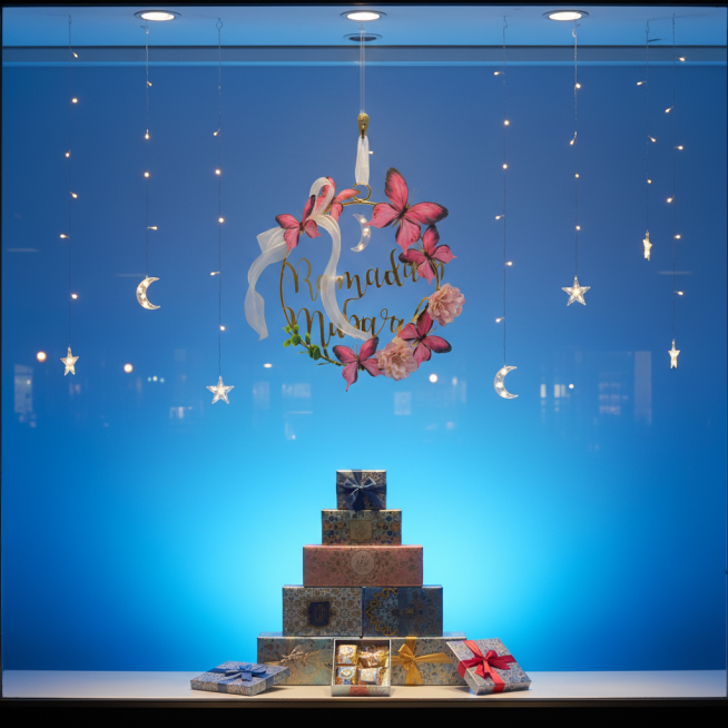 多生成几个场景，斋月主题，更换场景，挂立起来预览效果