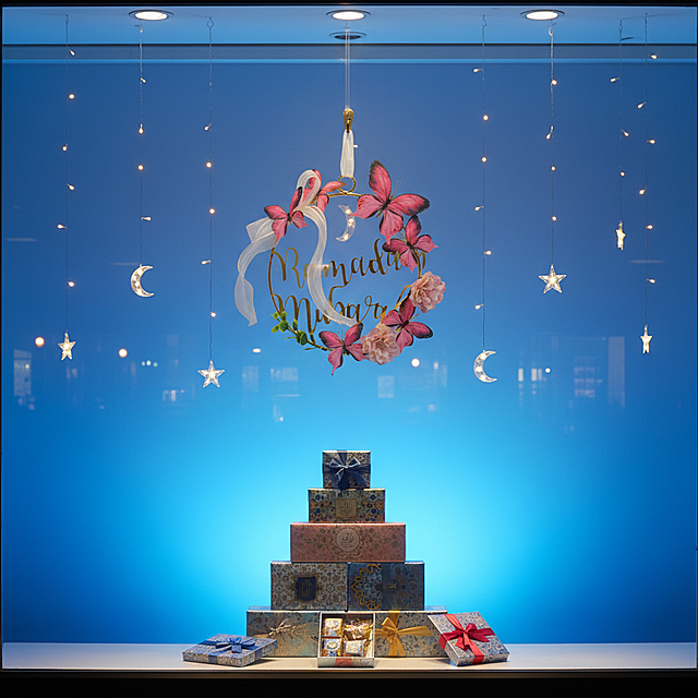 多生成几个场景，斋月主题，更换场景，挂立起来