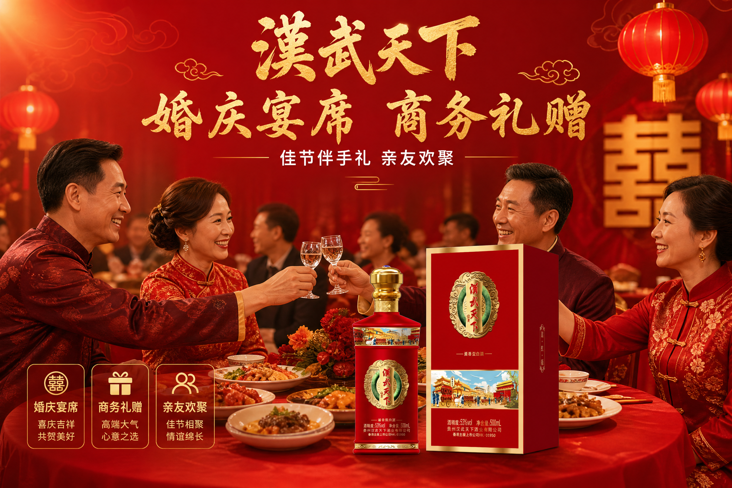 [主图6] 使用场景图，呈现婚庆宴席与礼赠场景。 [统一基调]… - 图片创意预览