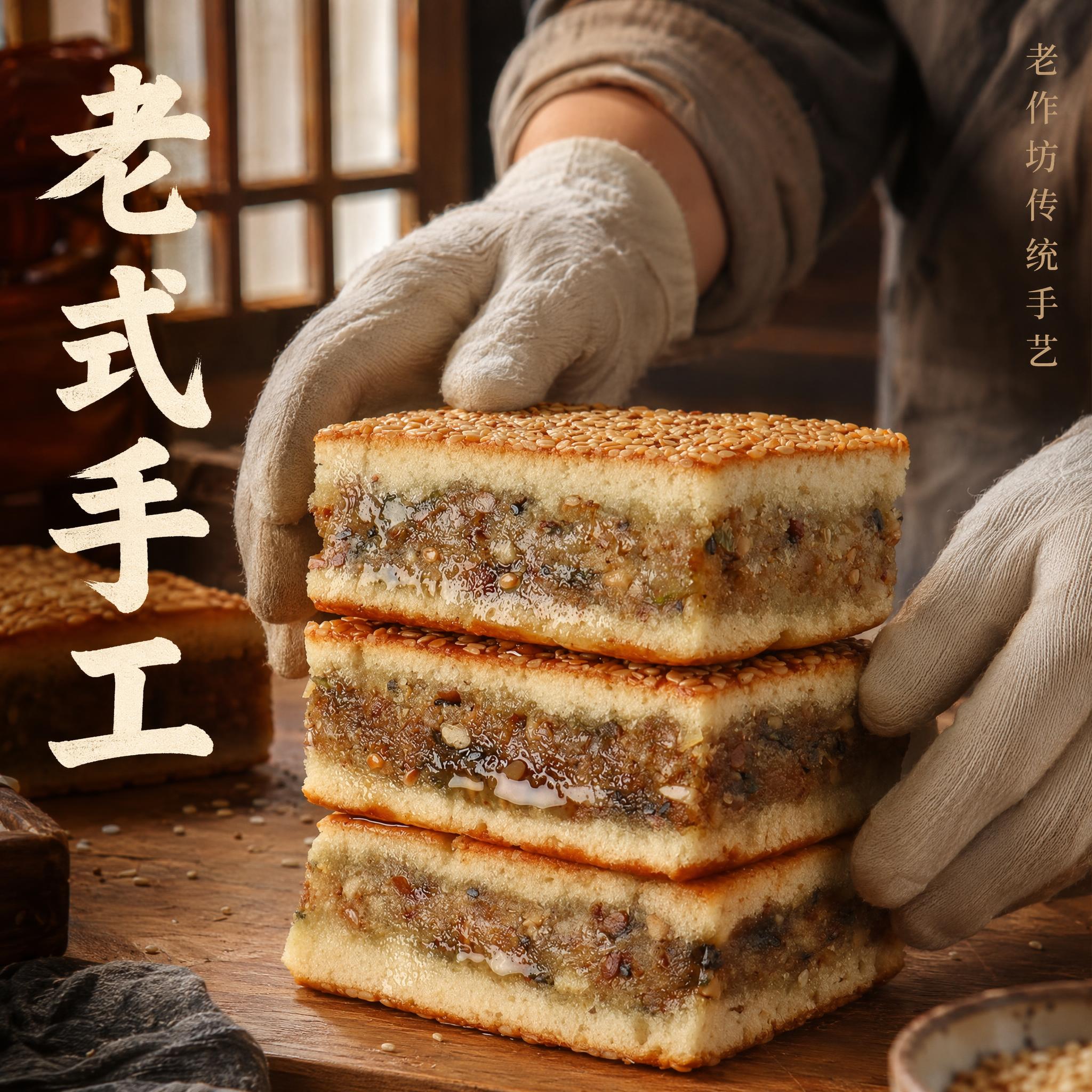 [主图-37] 三层五宝糕突出老式手工卖点。 [氛围风格] 老… - 图片创意预览