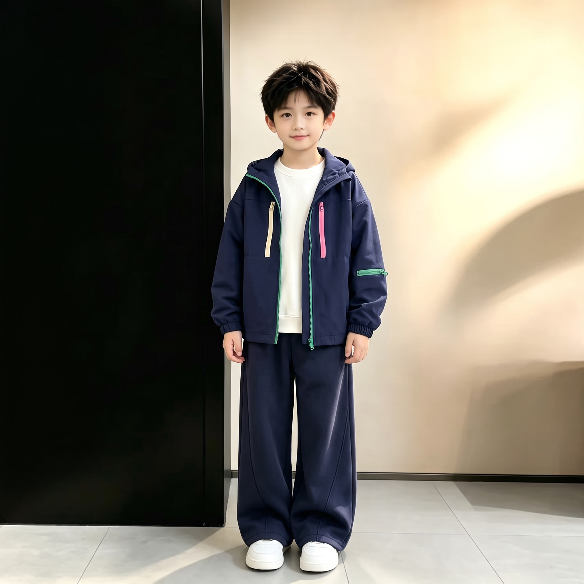 用图1的衣服裤子组成的套装替换图的2的人物的身上穿的衣服裤子，… - 图片创意预览