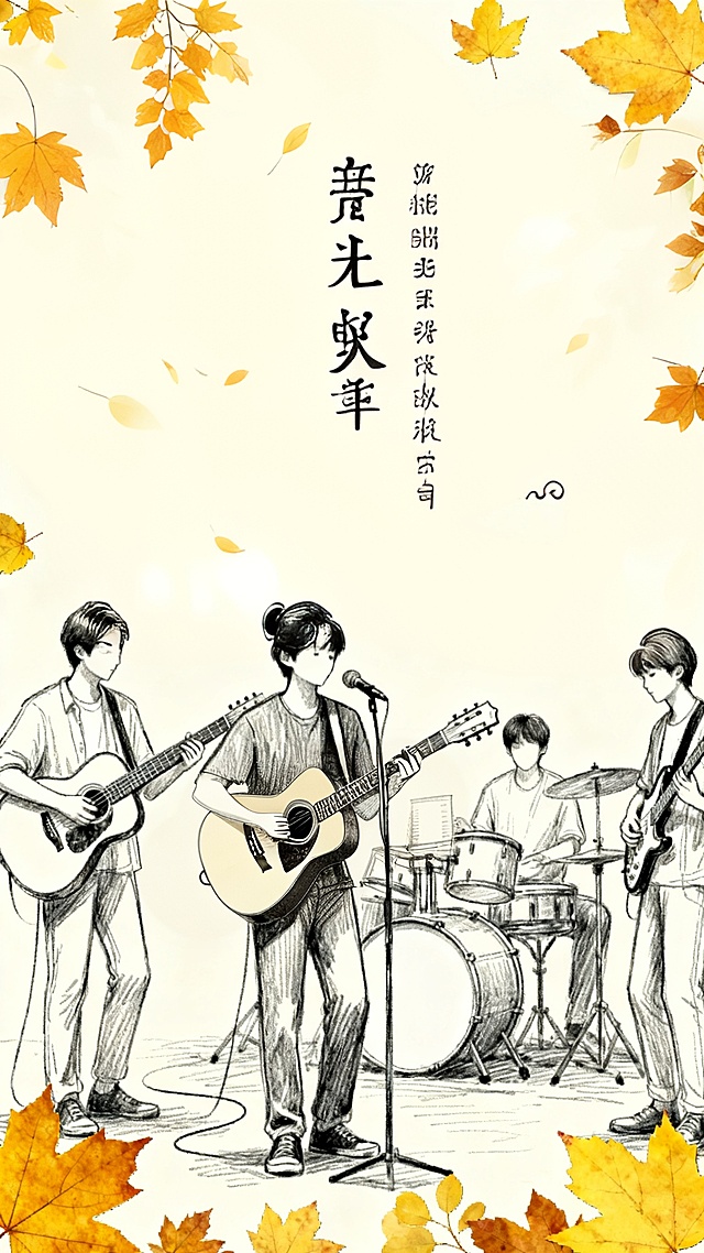 增加一些飘动的叶子