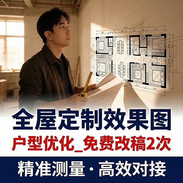 请自由选择括号内的3到5个关键词来替换图片中的文字部分，主图的合计风格以及颜色搭配参考上传的2涨图，加上人物，依次搭配不同文案进行设计5个新的主图：【家装效果图定制_客餐厅卧室厨卫_现代简约风格
工装设计_商铺办公室民宿_3D 高清效果图
全屋定制效果图_户型优化_免费改稿 2 次
北欧风室内设计_平面布局图_快速出图
新中式家装效果图_传统与现代结合_精准还原
LOFT 公寓设计_空间利用最大化_专业设计师
旧房改造效果图_毛坯精装均可_一对一服务
工业风工装设计_复古时尚_附材质标注
小户型装修效果图_实用美观_性价比高
奶油风家装_温馨治愈_免费咨询设计方案】