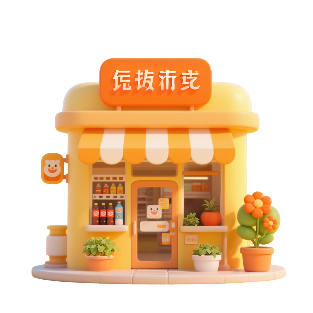 帮我把文字改成邻里集市，图中的小货架去除 - 图片创意预览
