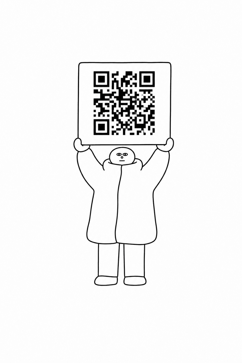 参考图中的简笔画风格小人，保持同款圆润造型、黑色线条、极简手绘… - 图片创意预览
