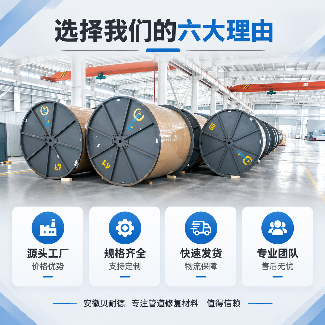 [主图-6] 厂家服务与信任背书图，核心任务是展示安徽贝耐德的… - 图片创意预览