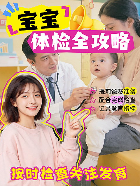 母婴亲子服务宝宝体检全攻略分享人像小红书封面