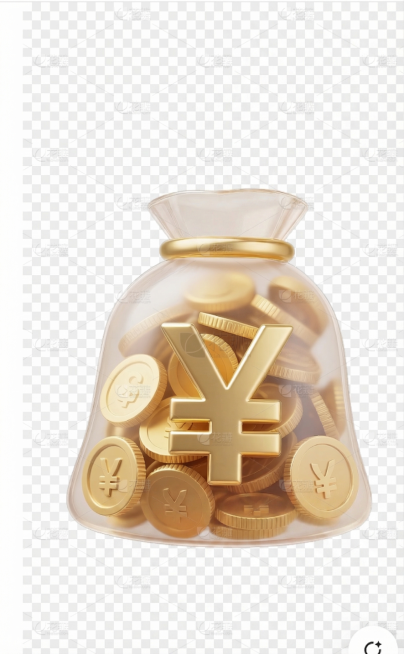 移除画面中的两只手，只保留装着金币的透明钱袋，保持3D渲染风格和整体光影质感不变，透明背景预览效果