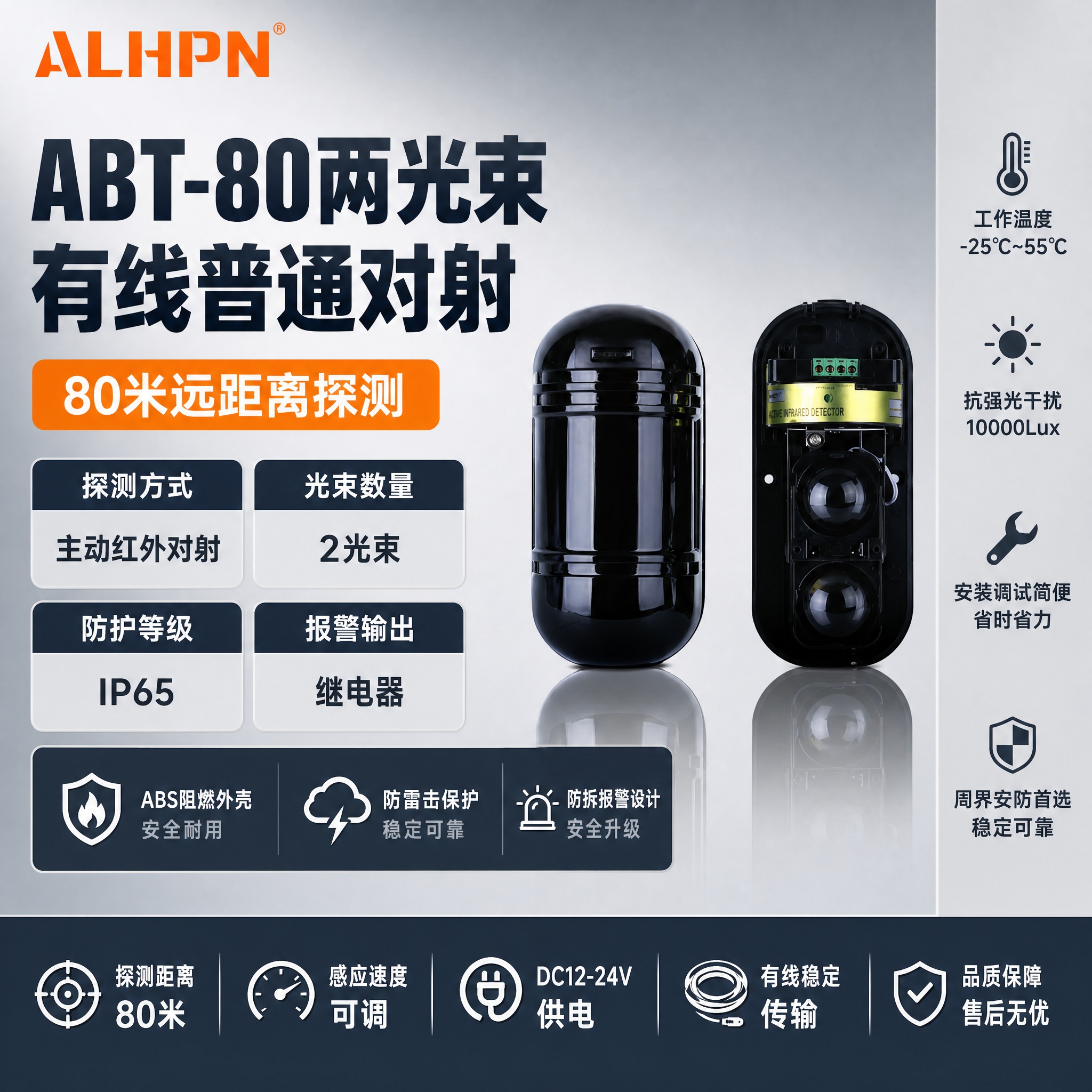 [单张主图] ABT-80两光束有线普通对射 爆款促销感主图… - 图片创意预览