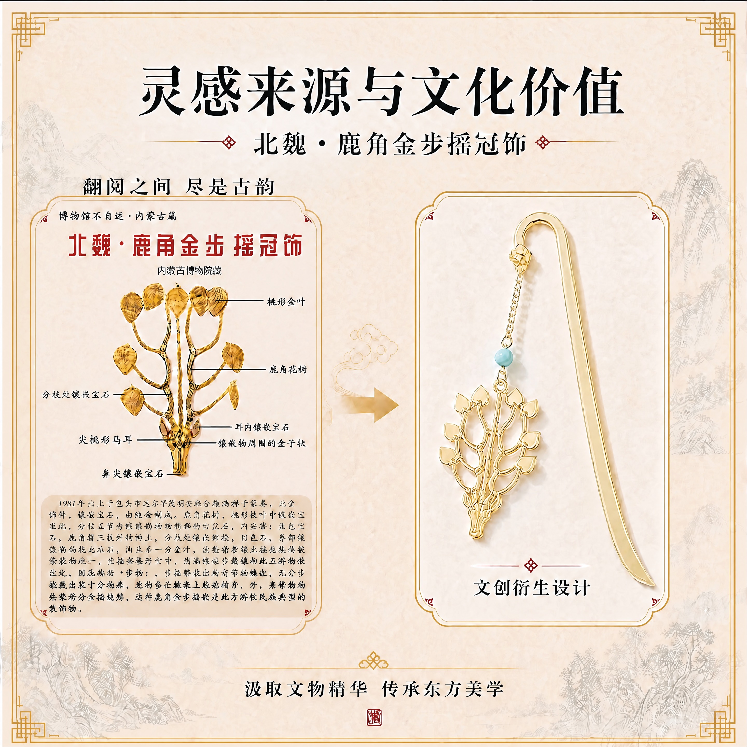 将右侧金属书签的颜色调整为淡金色/浅金色，明亮柔和的浅香槟金色… - 图片创意预览
