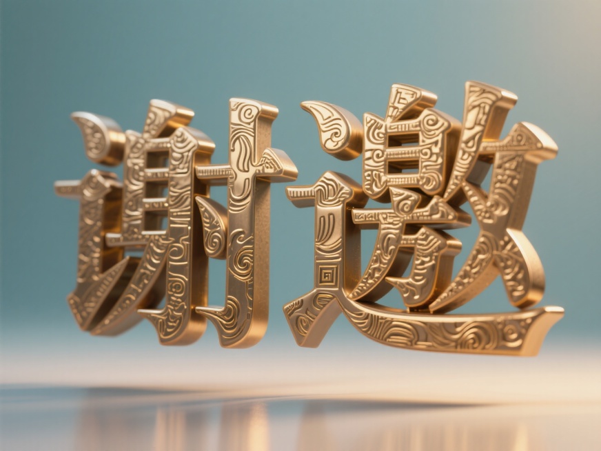 "谢邀"二字采用青铜浮雕纹理质感，立体悬浮空中，正面主视角，中国风预览效果
