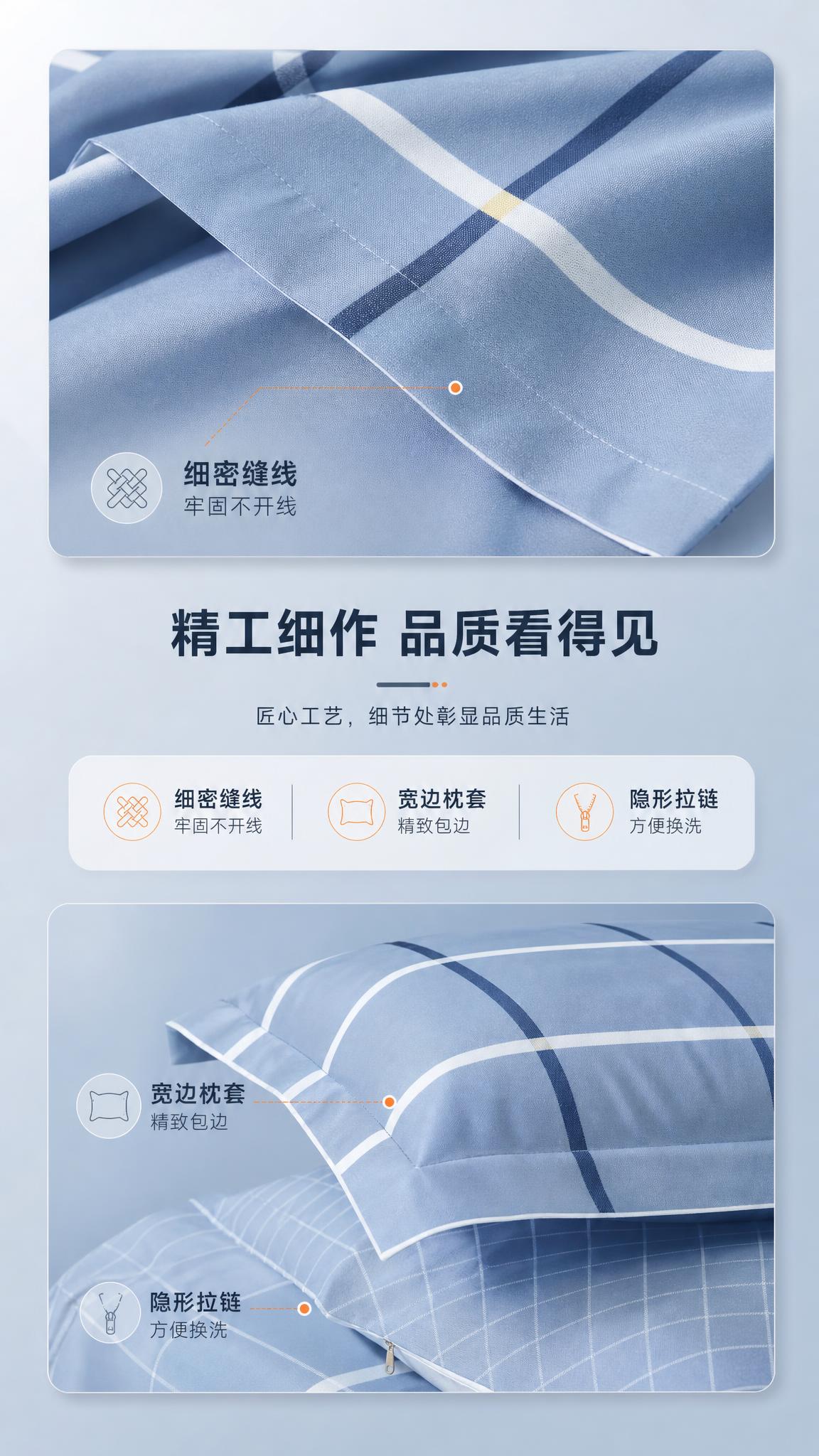 [商品] 使用【图1】格鲁特全棉三件套（蓝色格纹款）；商品处理… - 图片创意预览