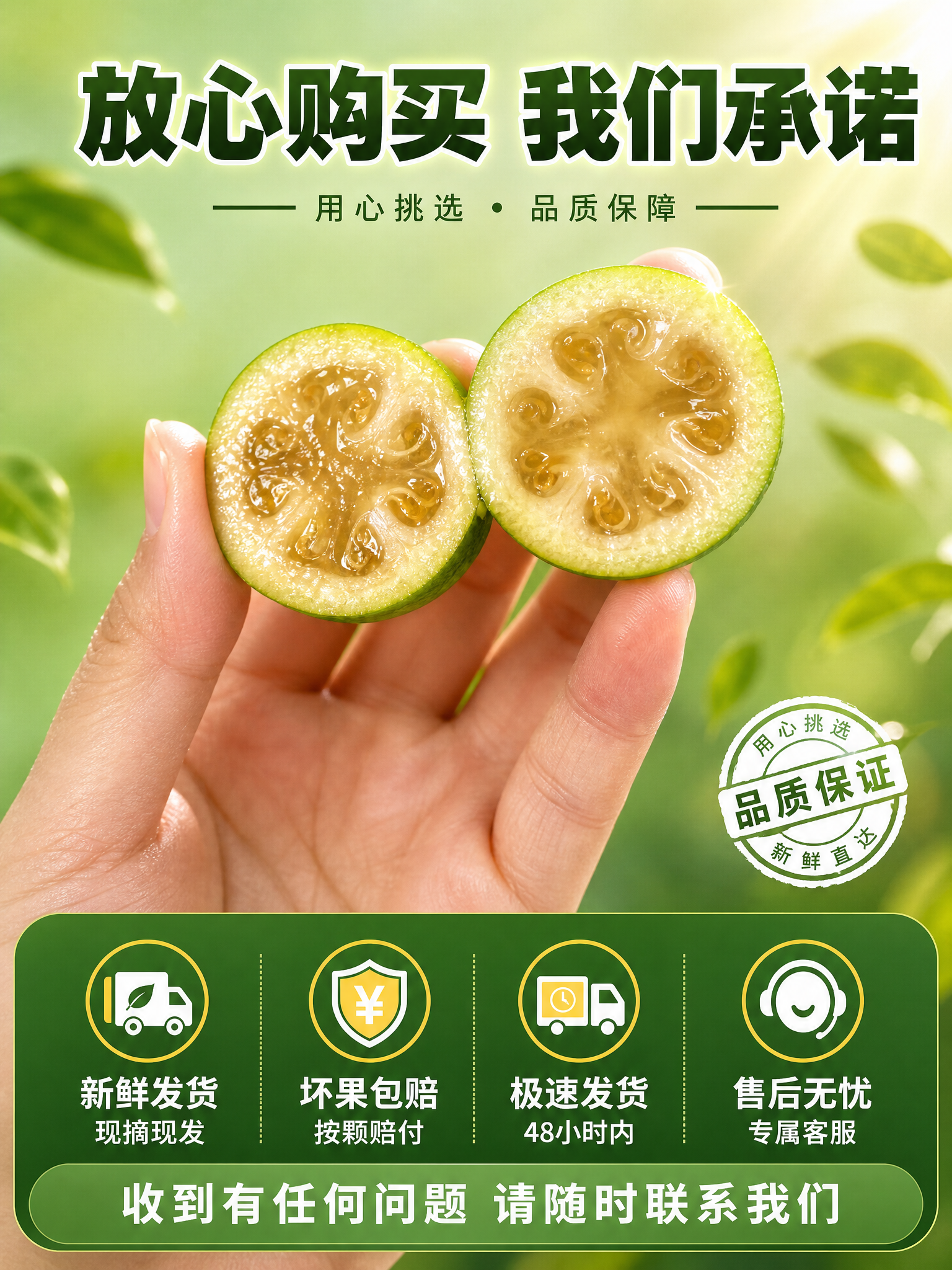 [商品] 使用【图6】手持切面斐济果；保留手持姿势、切面果肉结… - 图片创意预览