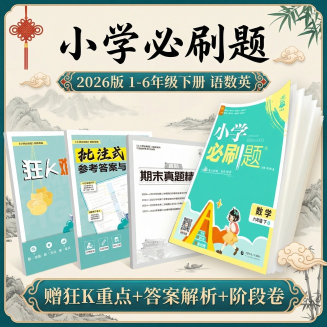 做成电商主图，比例1:1，原图书籍封面不变，改变文案排序、样式、背景，再生成10张主图，小学教辅预览效果