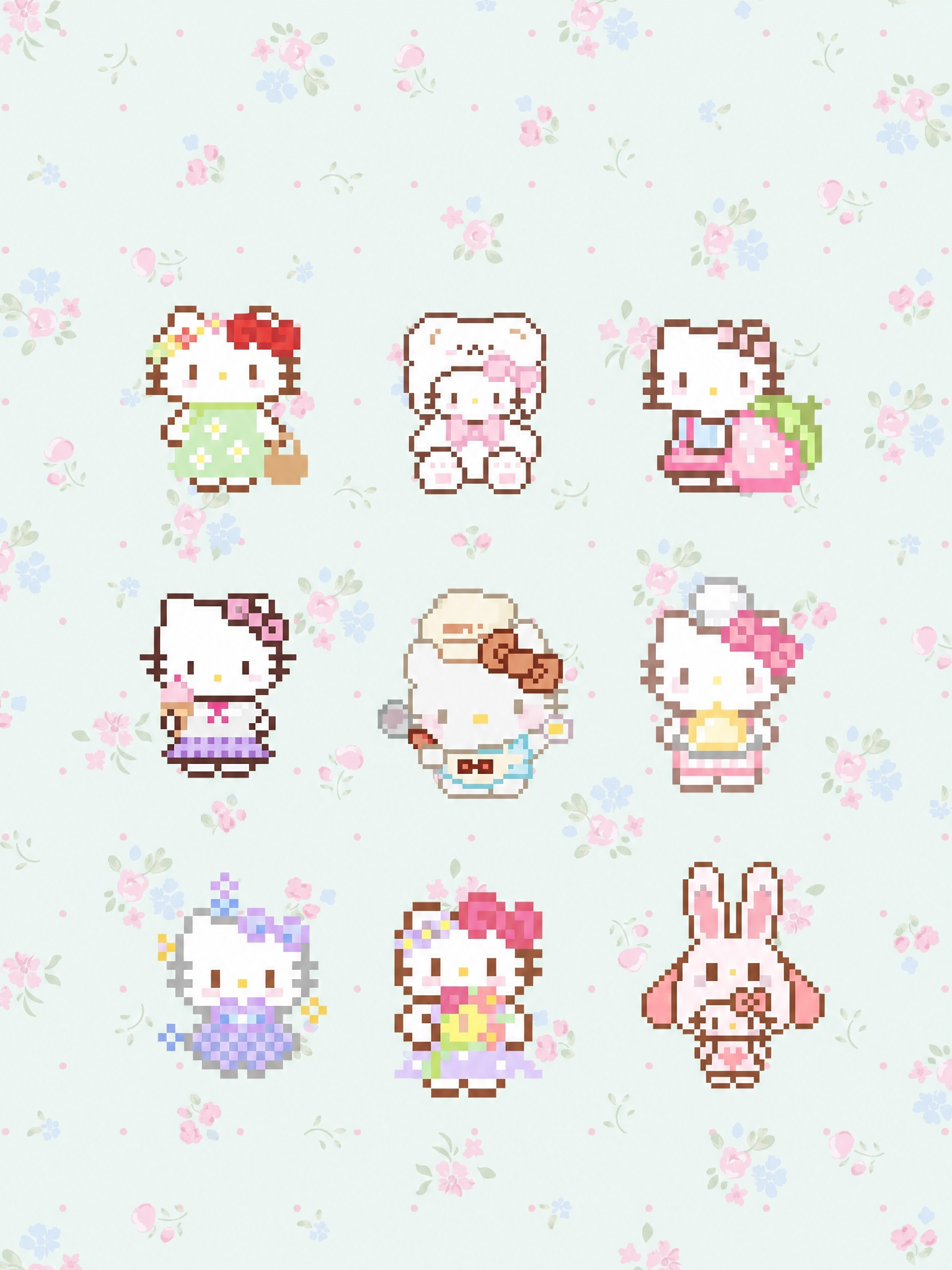 删除顶部的"HELLO KITTY"文字；删除背景中的竖条纹，… - 图片创意预览