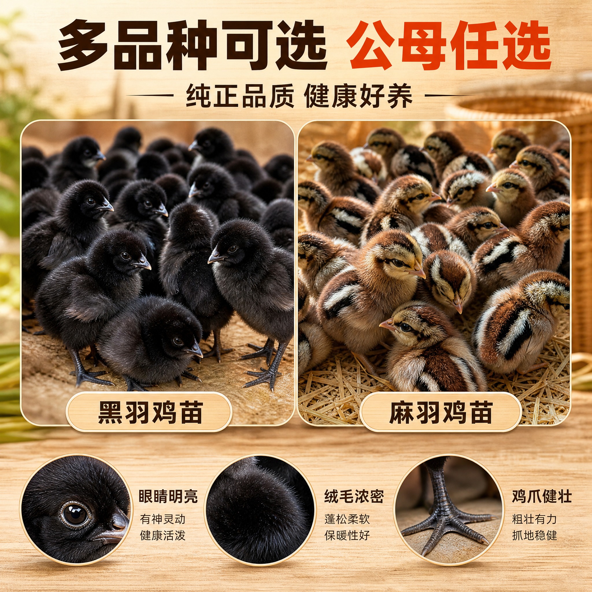 [主图-3] 品种细节品质，主题：多品种可选 公母任选 纯正品… - 图片创意预览
