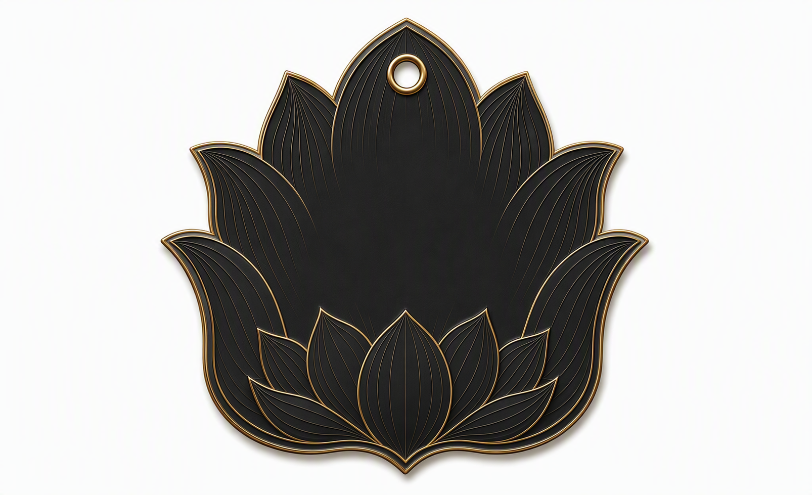 将图中所有白色的莲花挂牌主体部分改为黑色，保持金色描边、纹理细… - 图片创意预览