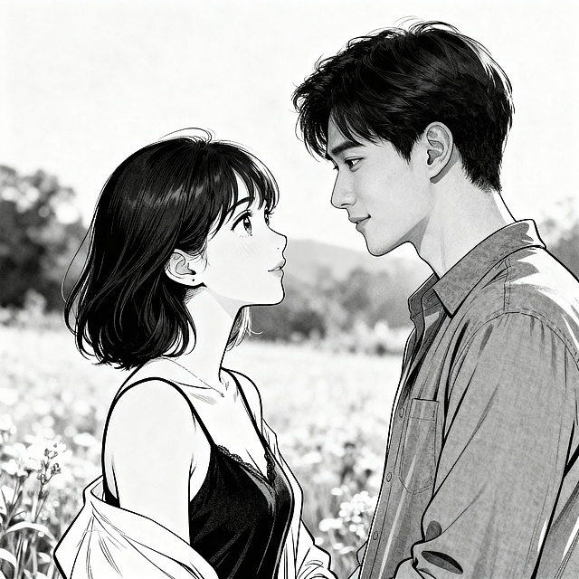 帮我生成20个写实风格的甜蜜浪漫主题的情侣照片，背景包括海边日落、蓝天绿地、室内温馨场景与黑白漫画等多种风格，情侣们或相拥、比心、亲吻、对视互动，整体色调丰富多变，洋溢着温暖幸福的氛围，呈现多样化的浪漫视觉叙事风格。