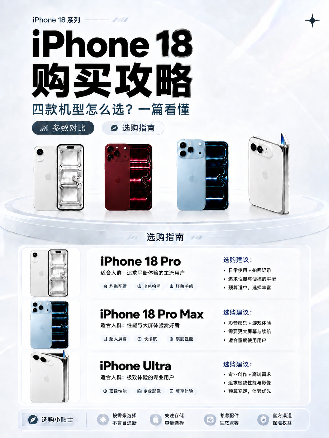 将图中最上方展示台右侧的iPhone Ultra白色折叠屏手机… - 图片创意预览