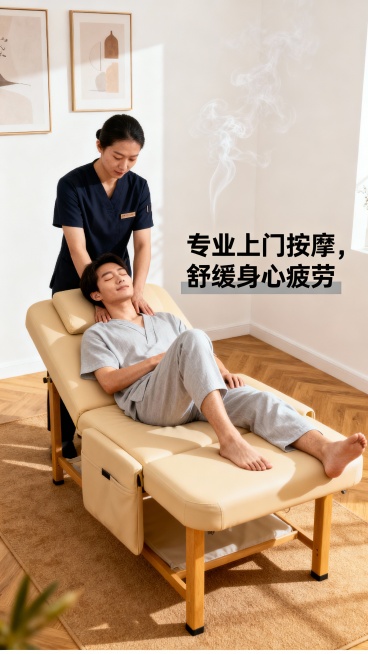 帮忙生成50张上门全身按摩图片，图片可以加入一些文字预览效果