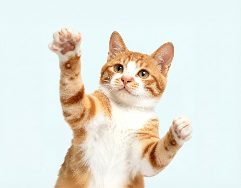 猫咪后面背景改为淡淡的浅蓝色，要很淡预览效果