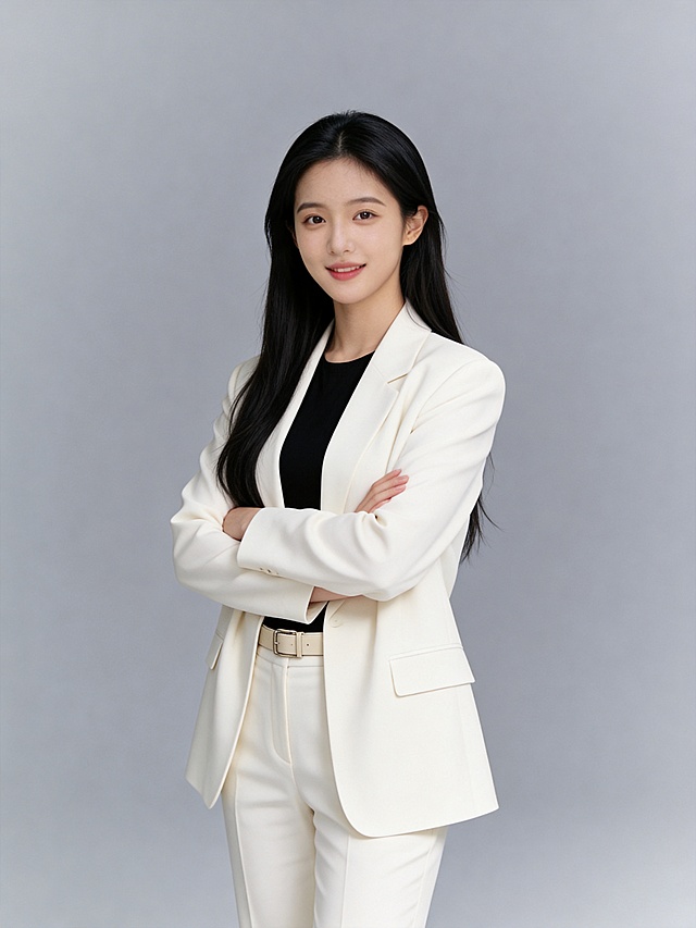 简约主义风格，黑白双色搭配，展现商务与时尚的优雅融合，面料质感细腻，整体设计利落干练。