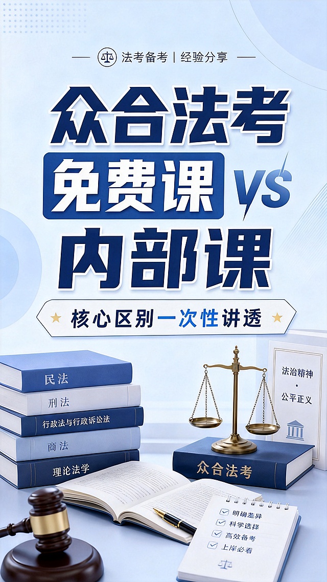 在原图基础上将书本上的文字"厚大法考"修改为"众合法考"，其他内容和风格保持不变，浅蓝色简约商务法考备考封面，保留原有法律书籍、法槌、天平元素