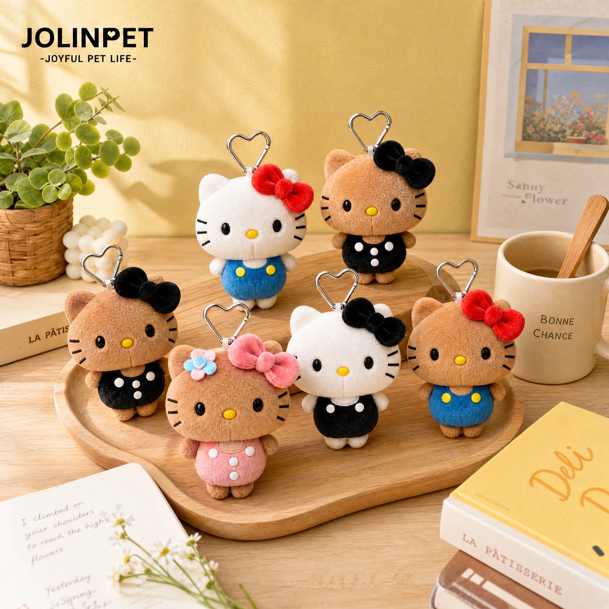 基于参考图中的Hello Kitty毛绒挂件产品，生成一张日系… - 图片创意预览