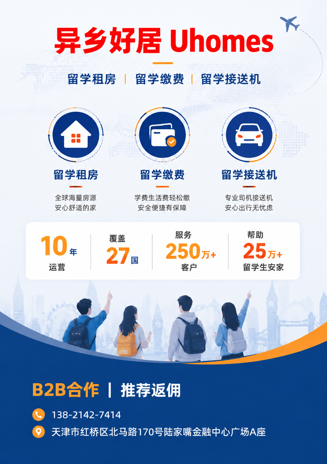 基于这张海报进行修改：1. 将顶部标题"异乡好居 Uhomes… - 图片创意预览