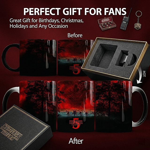 8. 详情图8：垫图输入图，产品保持原图外观不变，主题展示Ideal Gift Choice，深色暗红色背景，切片构图，产品放置在精美礼盒包装旁边，整体氛围精致适合送礼。文字版式：标题 "PERFECT GIFT FOR FANS"，卖点 "Great Gift for Birthdays, Christmas, Holidays and Any Occasion"，全部英文加粗白色，突出展示，不遮挡产品。