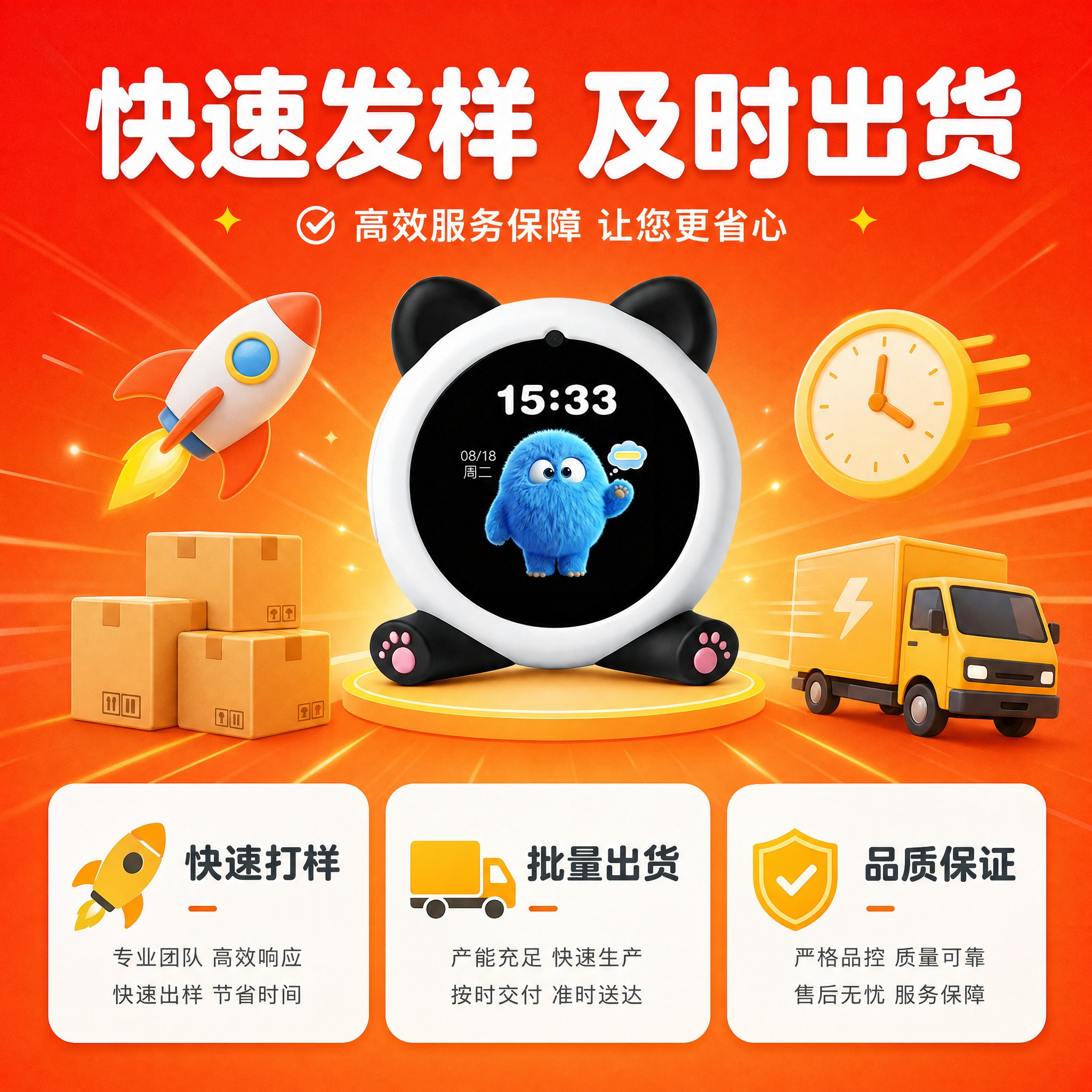 [主图-5] 主题：快速发样及时出货 服务承诺与购买决策，突出… - 图片创意预览