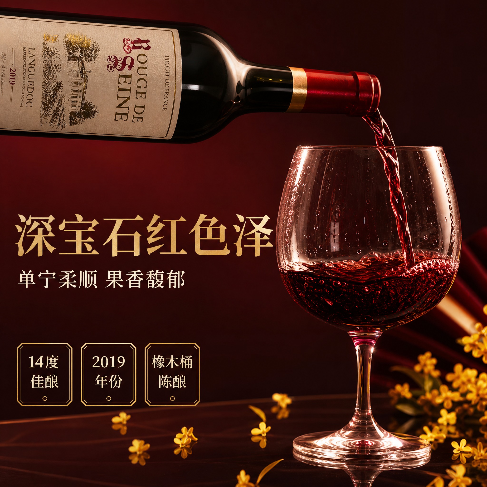 [主图-3] 酒体质感细节图，微距展示红酒色泽与品质，强化产品… - 图片创意预览