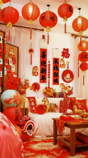 对联文案改成：喜迎新年，米线狂欢预览效果
