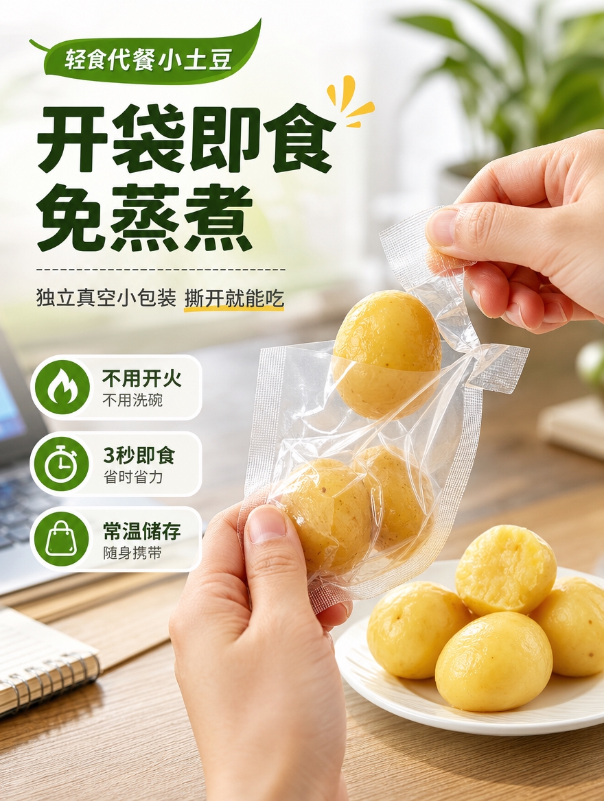 [商品] 使用【图1】代餐小土豆实物和【图2】独立真空小包装；… - 图片创意预览