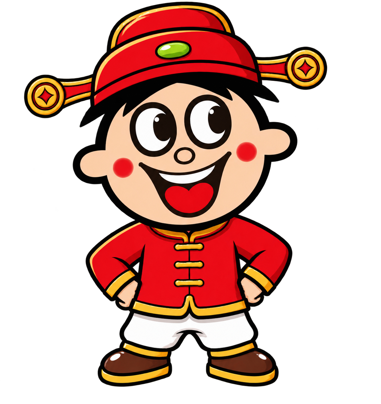从参考图中提取右上方红色手提袋上的旺仔小人卡通形象，只保留这个… - 图片创意预览