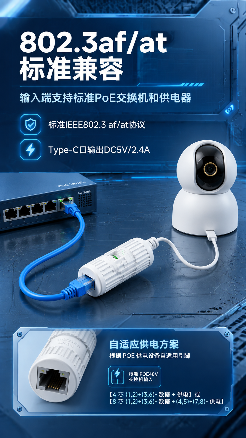[商品] 使用【图151】白色圆柱形48V转5V Type-C… - 图片创意预览
