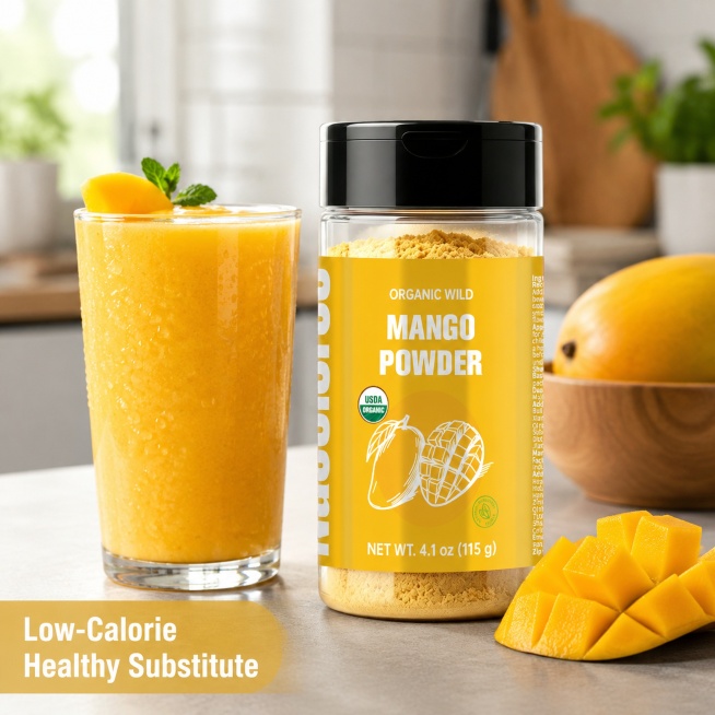 [主图-4] Scenario experience display of low calorie mango powder. [氛围 style] Healthy daily life scenar预览效果